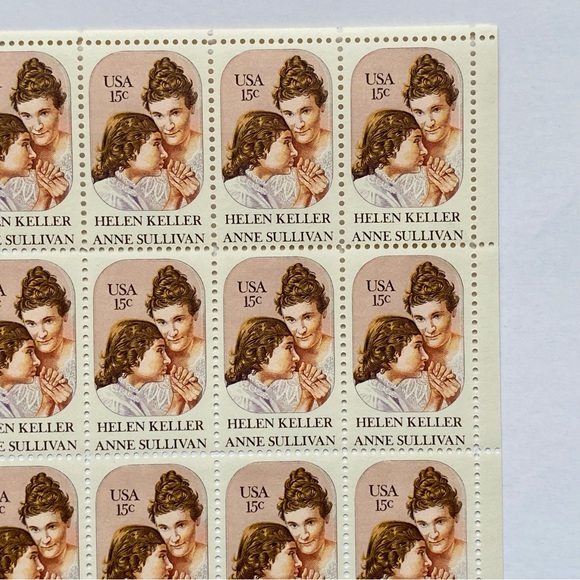 Helen Keller Stamps 15 CENT Full Sheet Pane MNH US Scott 1824 Unhinged MNH - Picture 3 of 12